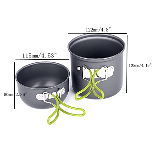 Non-Stick Camping Cookware Set with Folding Utensils