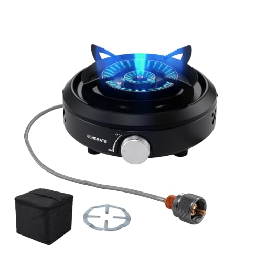 Portable Camping Stove, Powerful 3-Ring Burner, 20,500 BTU Camp Stove