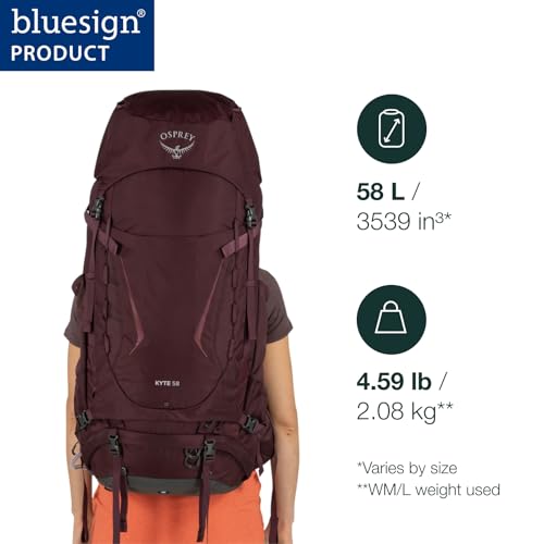58L Women's Hiking Backpack with Rain Cover