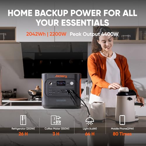 2042Wh Portable Power Station with LiFePO4 Battery & 2200W Output