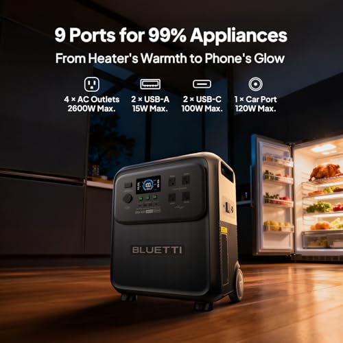 3840Wh Portable Power Station with LFP Battery & 2600W Output