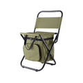 Portable Folding Camping Stool with Backrest & Pockets