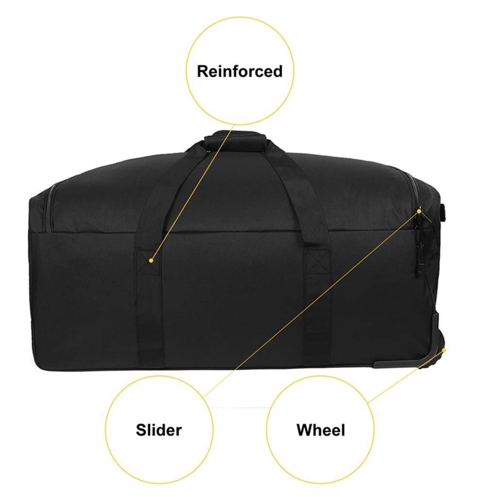 124L Large Capacity Rolling Duffel Bag for Camping & Travel