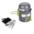 Non-Stick Camping Cookware Set with Folding Utensils
