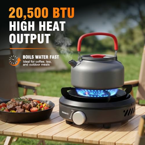 Portable Camping Stove, Powerful 3-Ring Burner, 20,500 BTU Camp Stove