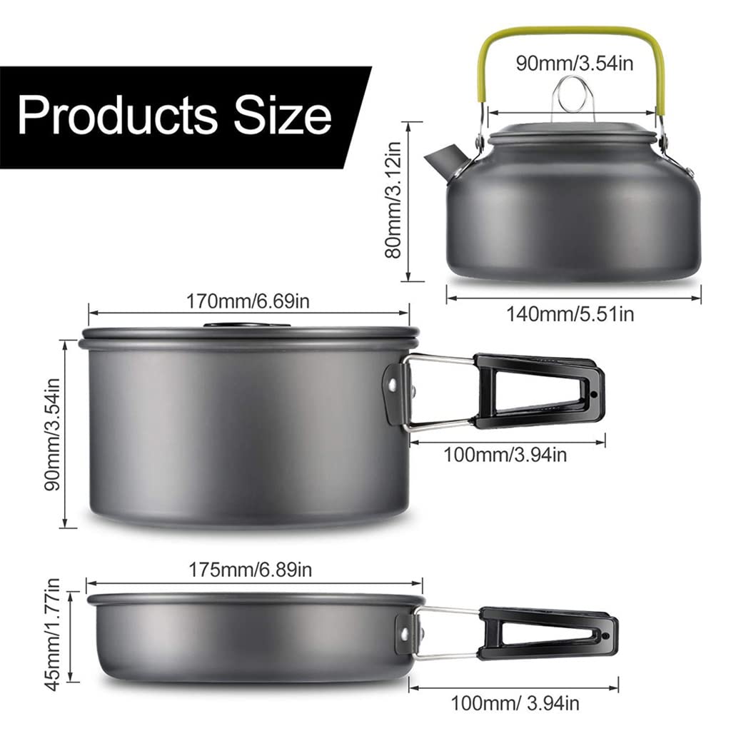 Foldable Camping Cookware Set with Utensils