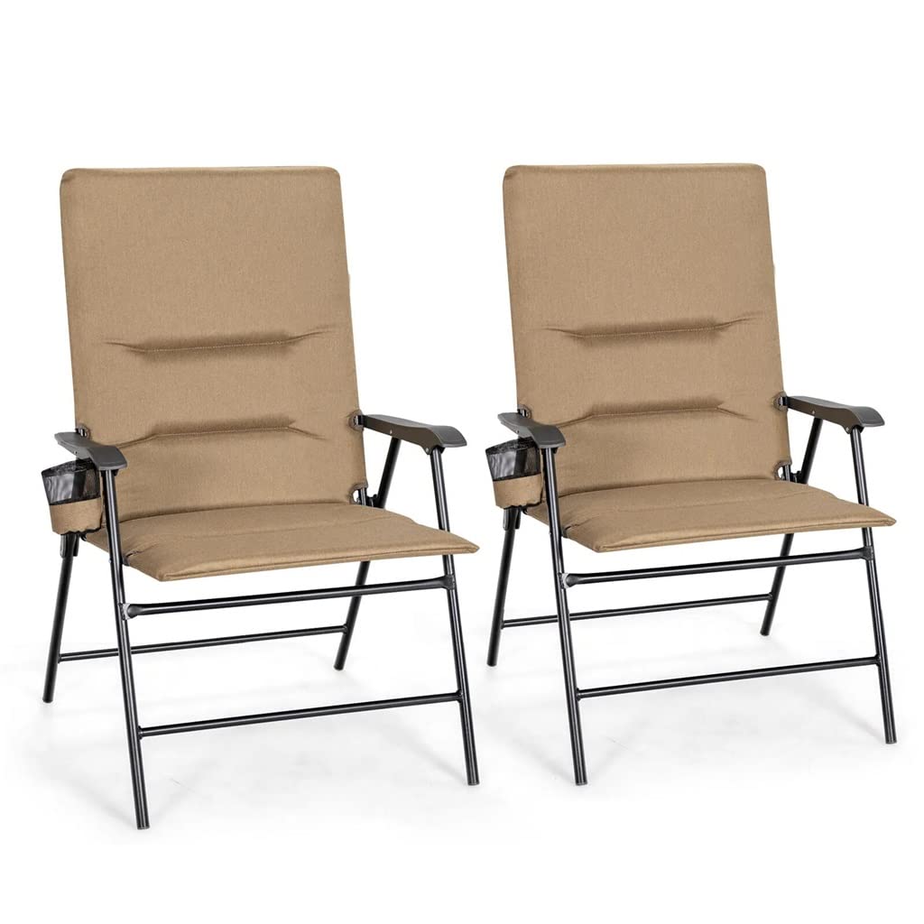 2-Piece Upholstered Folding Camping Chairs