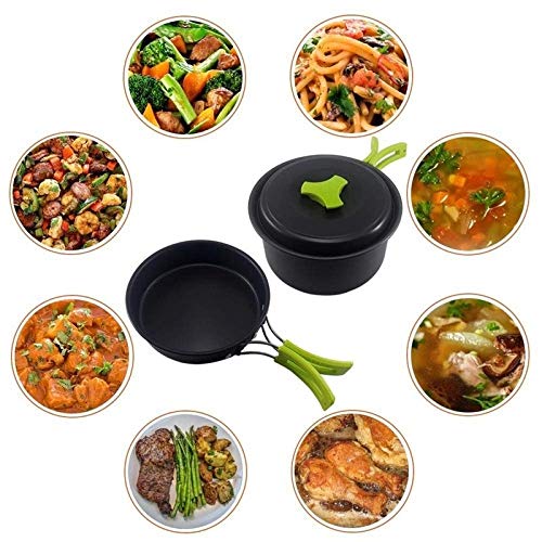 2-Person Camping Cookware Set with Storage Bag