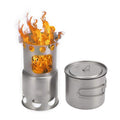 Titanium Camping Cookware Set with 1100ml Pot & Stove