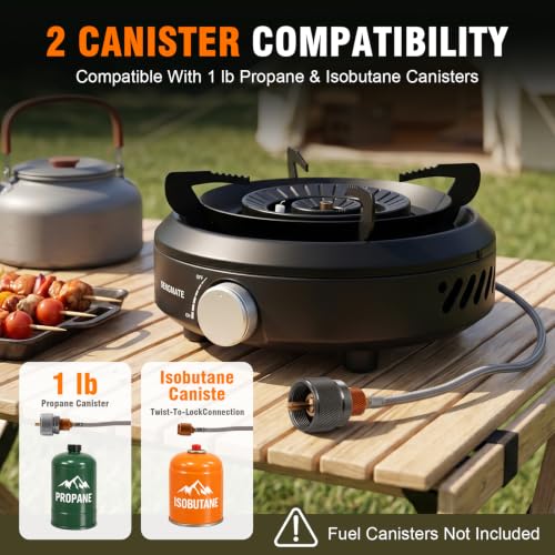 Portable Camping Stove, Powerful 3-Ring Burner, 20,500 BTU Camp Stove