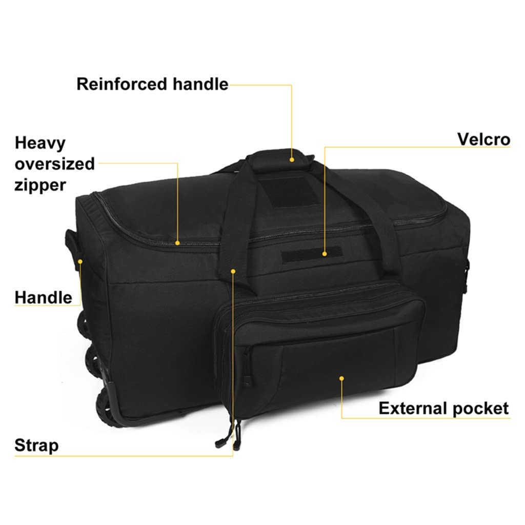 124L Large Capacity Rolling Duffel Bag for Camping & Travel