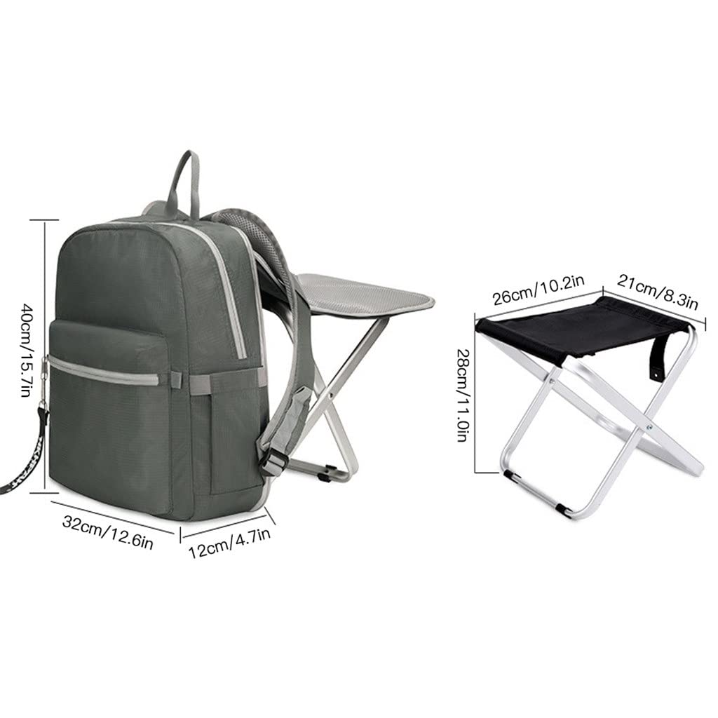 3-Pack Folding Camping Chair Backpack Stool Set