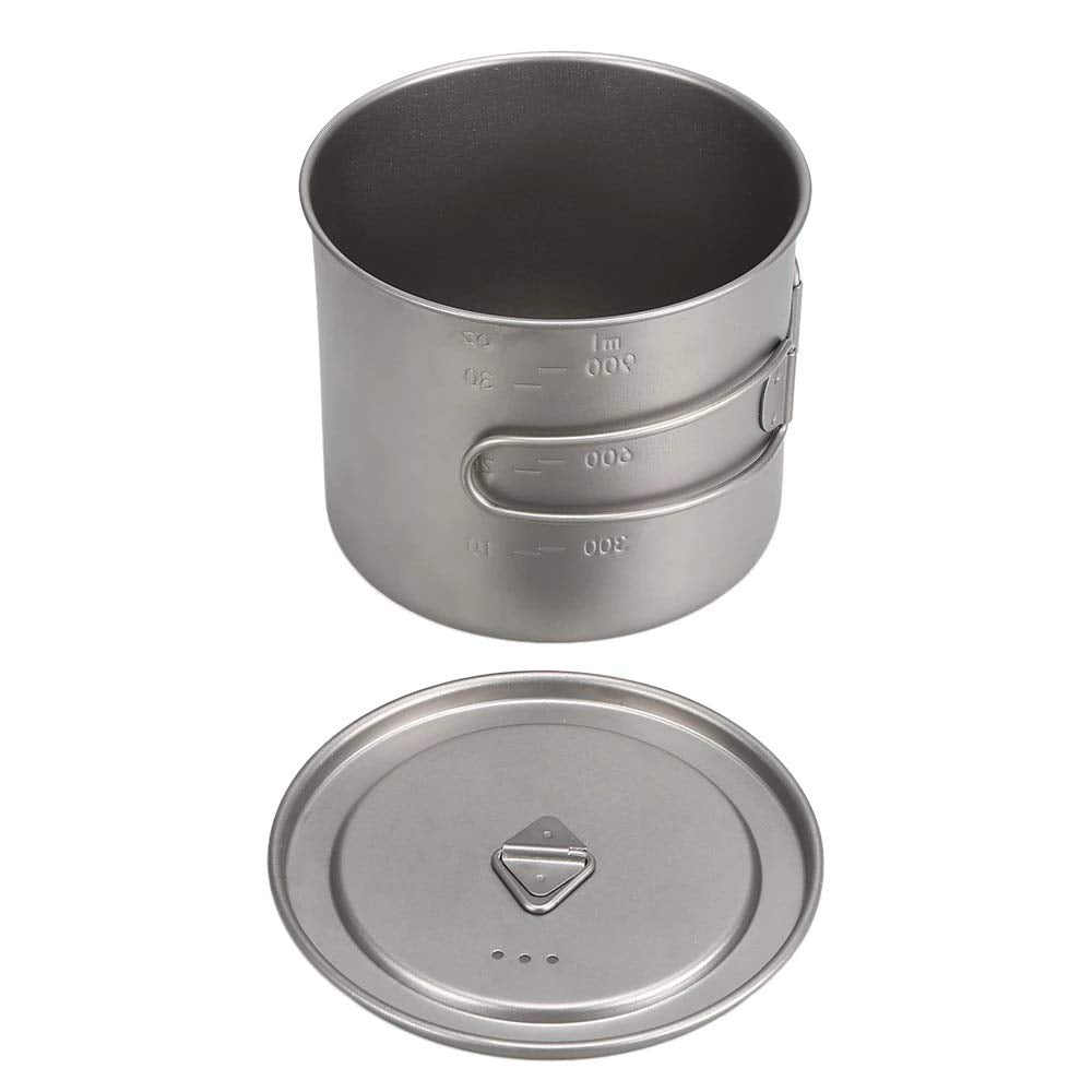 Titanium Camping Cookware Set with 1100ml Pot & Stove