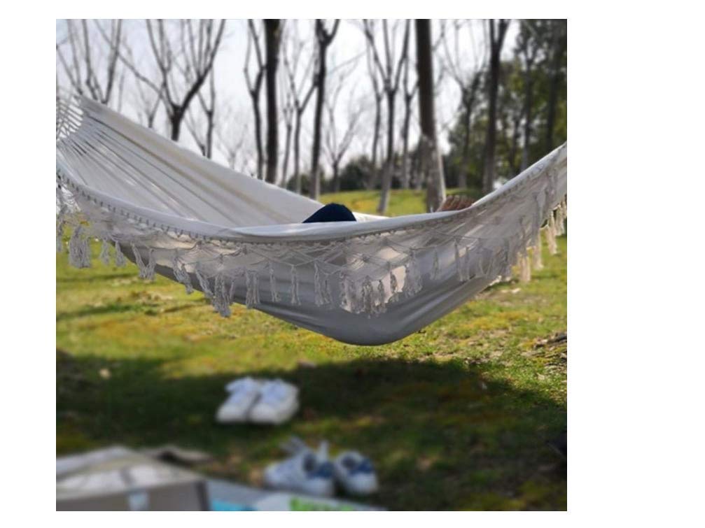 Cotton Double Hammock Swing Chair with Tassels