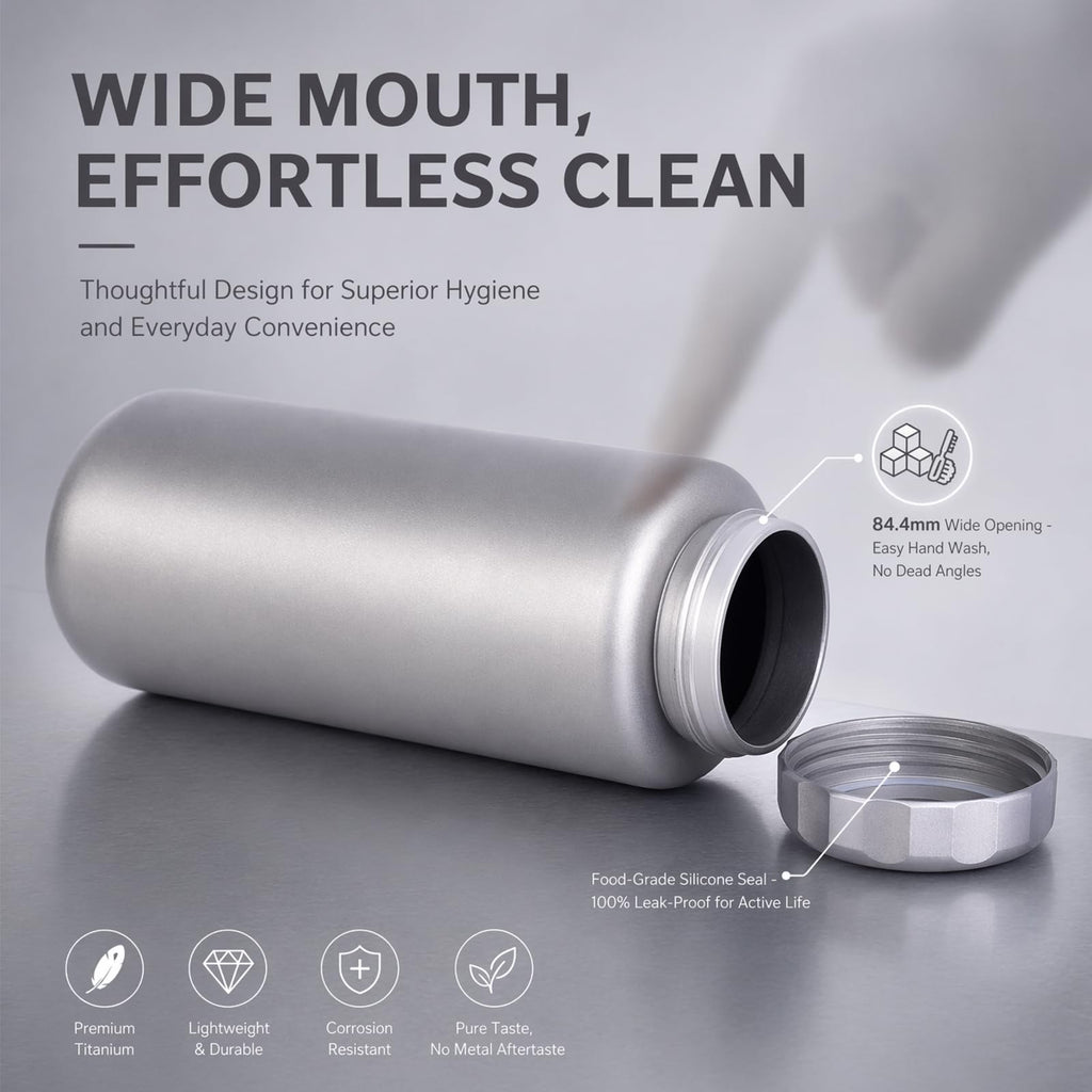 Boundless Voyage Titanium Water Bottle 1050ml Outdoor Sports Flask T-3005D