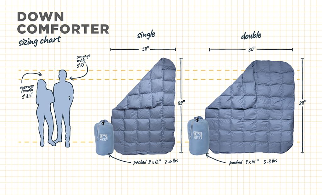Packable Down Camping Blanket with Tote