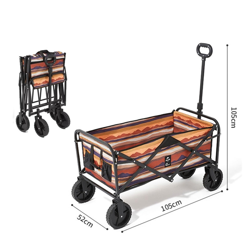 90L Folding Camping Wagon Cart with Storage