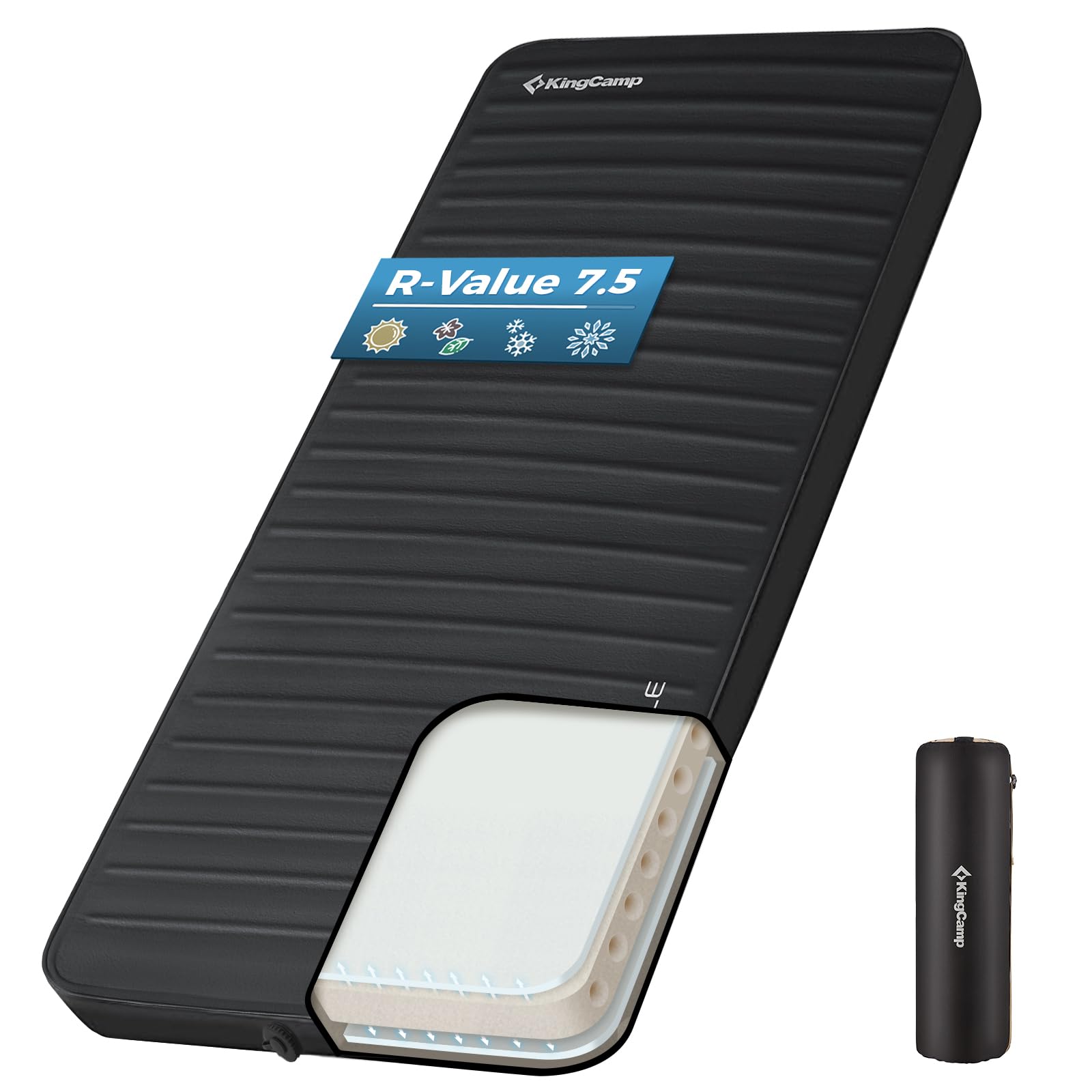 KingCamp Premium Camping Mattress with High R Value, Air & Foam