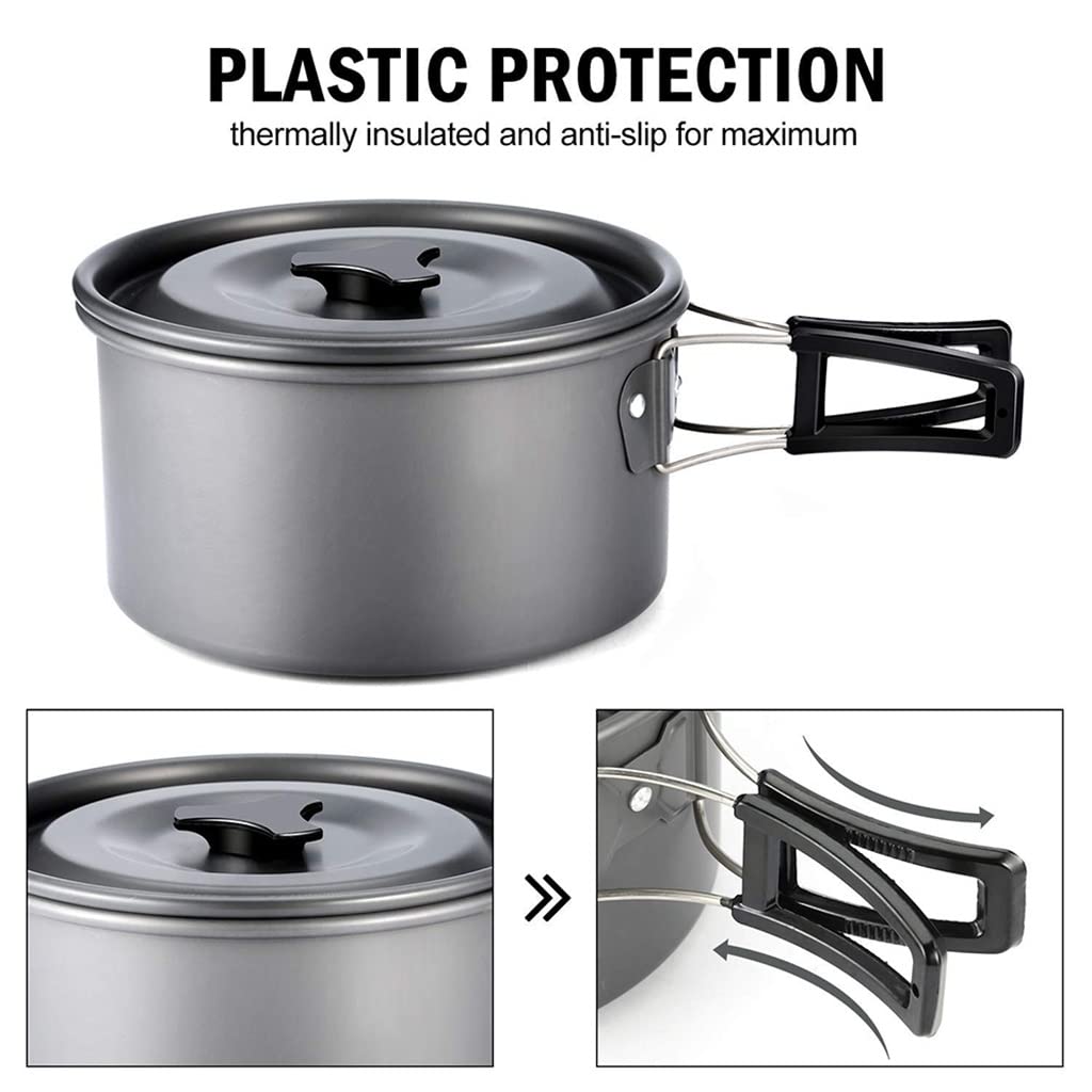 Foldable Camping Cookware Set with Utensils