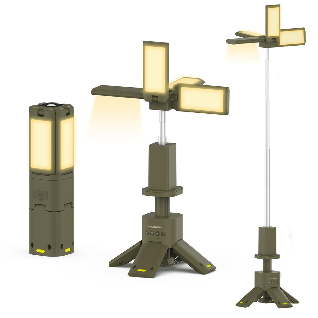 Magnetic LED Camping Light with Telescoping Pole & Power Bank