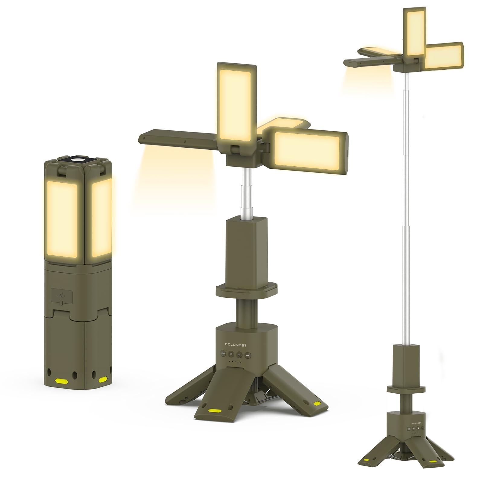 Magnetic LED Camping Light with Telescoping Pole & Power Bank