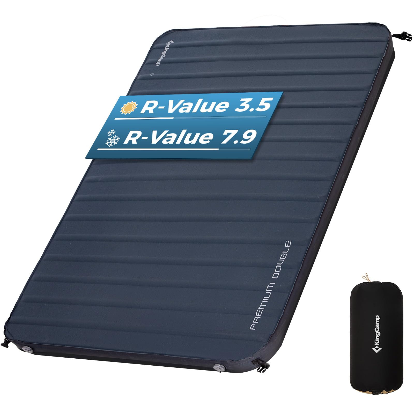 KingCamp Premium Camping Mattress with High R Value, Air & Foam