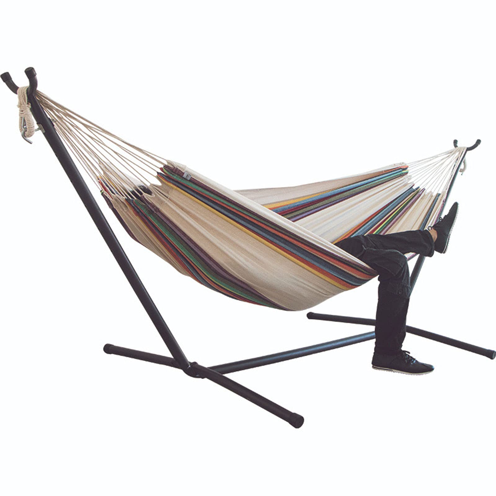Portable Canvas Hammock with Stand for Outdoor Camping