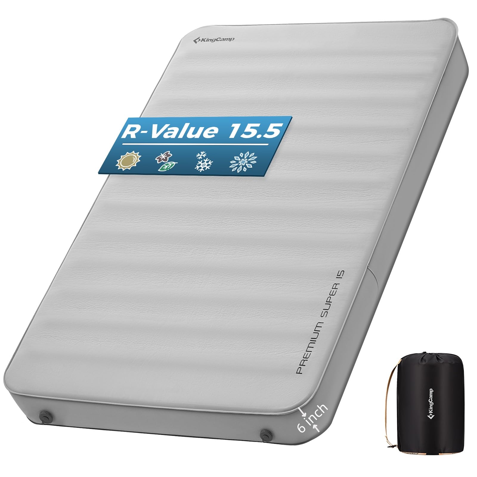 KingCamp Premium Camping Mattress with High R Value, Air & Foam