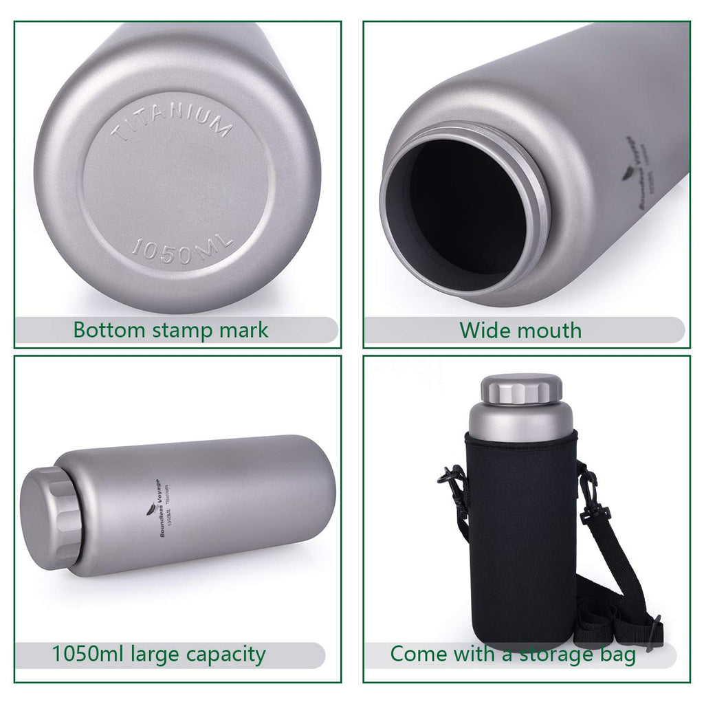Boundless Voyage Titanium Water Bottle 1050ml Outdoor Sports Flask T-3005D