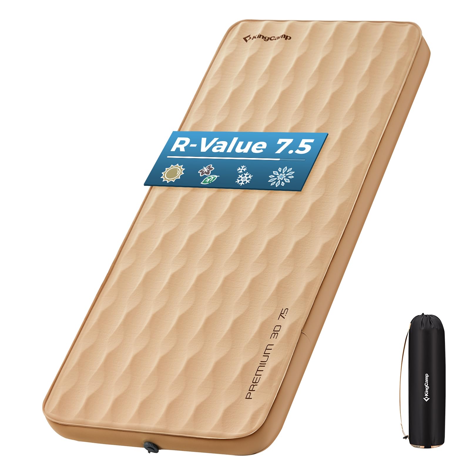KingCamp Premium Camping Mattress with High R Value, Air & Foam