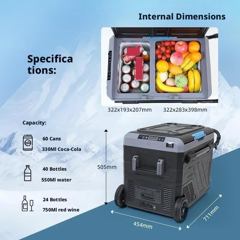 VLVWOGHNCZ Outdoor Mini Fridge Portable Car Fridge, 40/50/60L