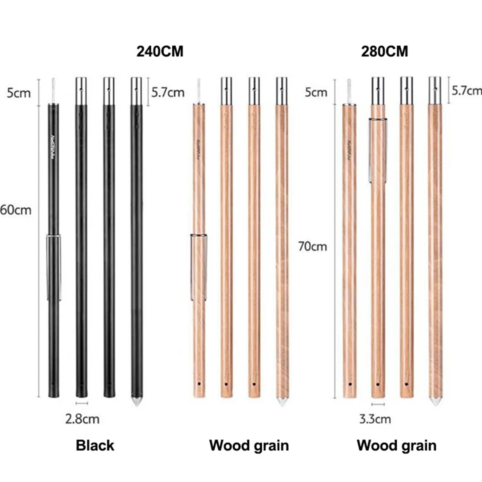 Adjustable Aluminum Tent & Canopy Support Pole Kit