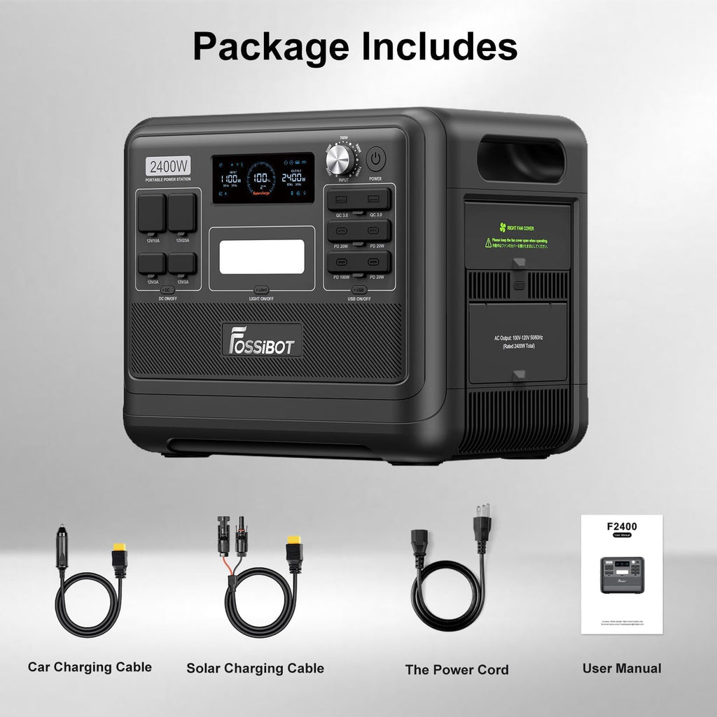 FOSSiBOT F2400 Portable Power Station GRREN BLACK