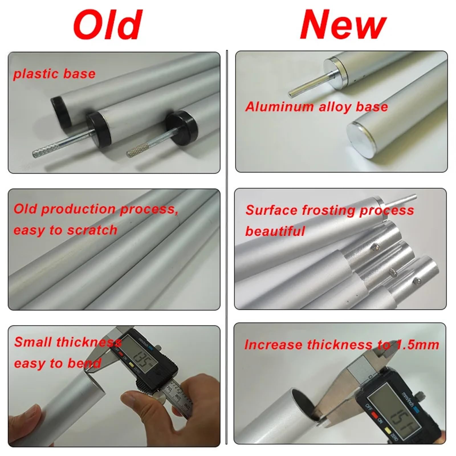 Adjustable Aluminum Tarp & Canopy Support Pole Kit