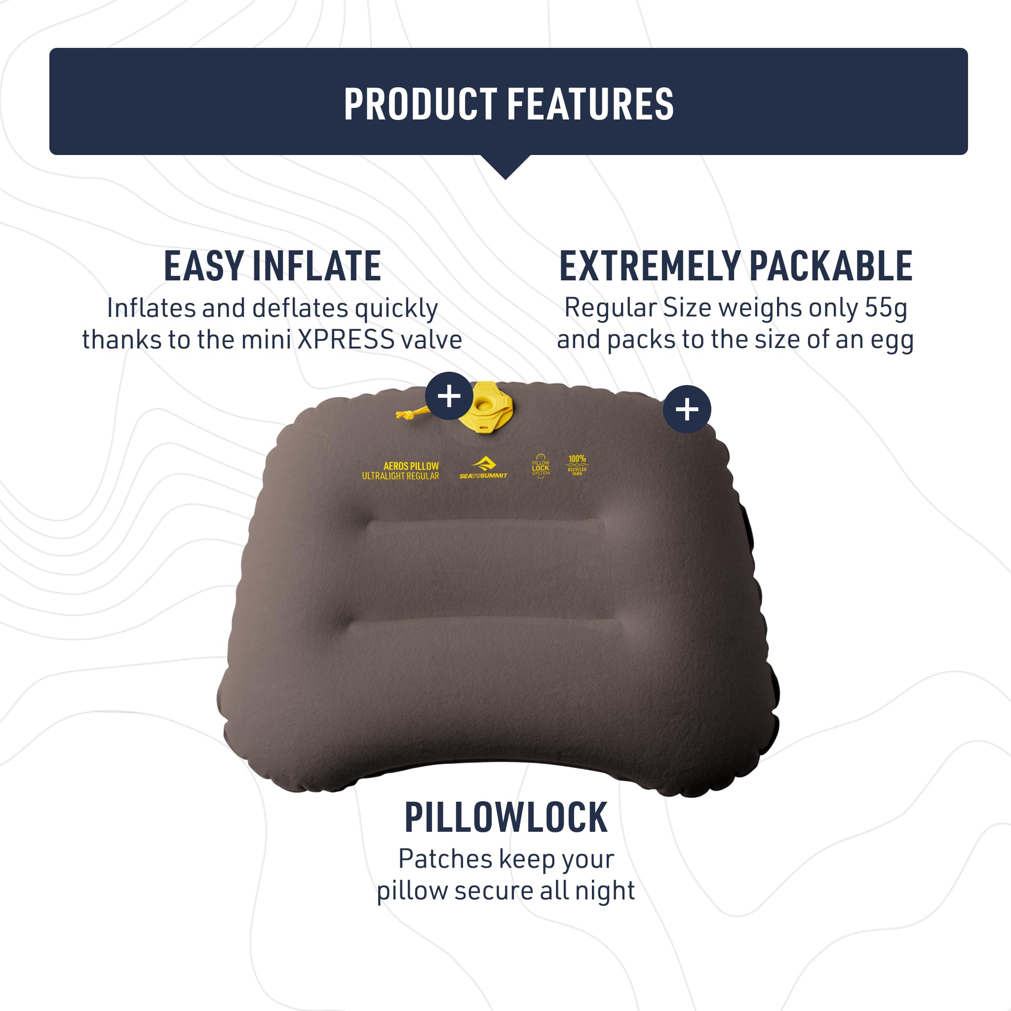 Sea to Summit Aeros Ultralight Inflatable Camping and Travel Pillow