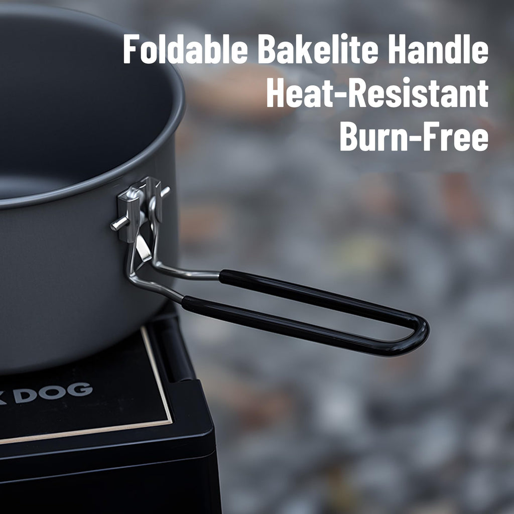 Blackdog 3-Piece Ultralight Camping Cookware Set, Nesting Pot & Pan Set