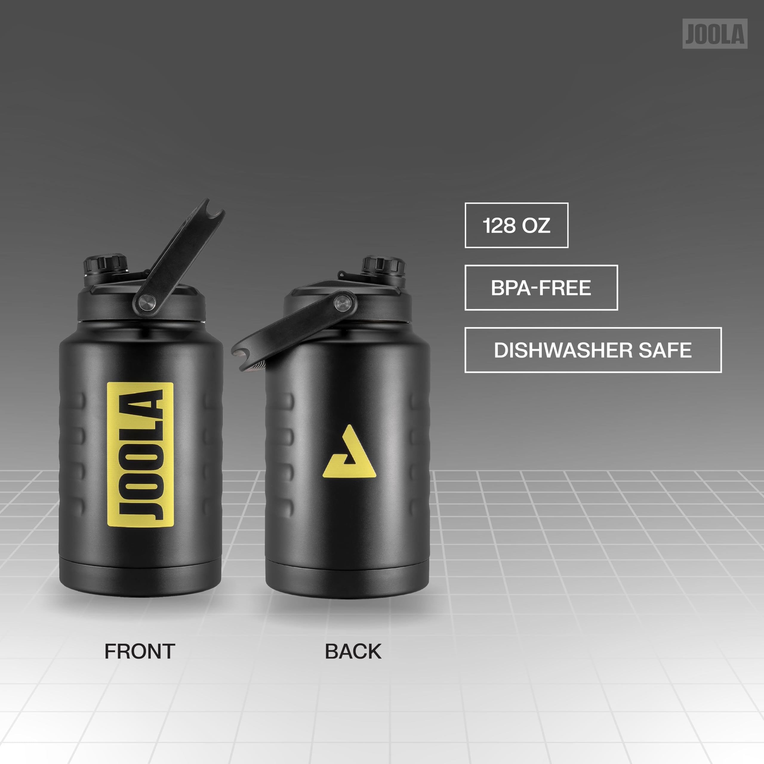 JOOLA Water Bottle (Black/Yellow) - 128oz
