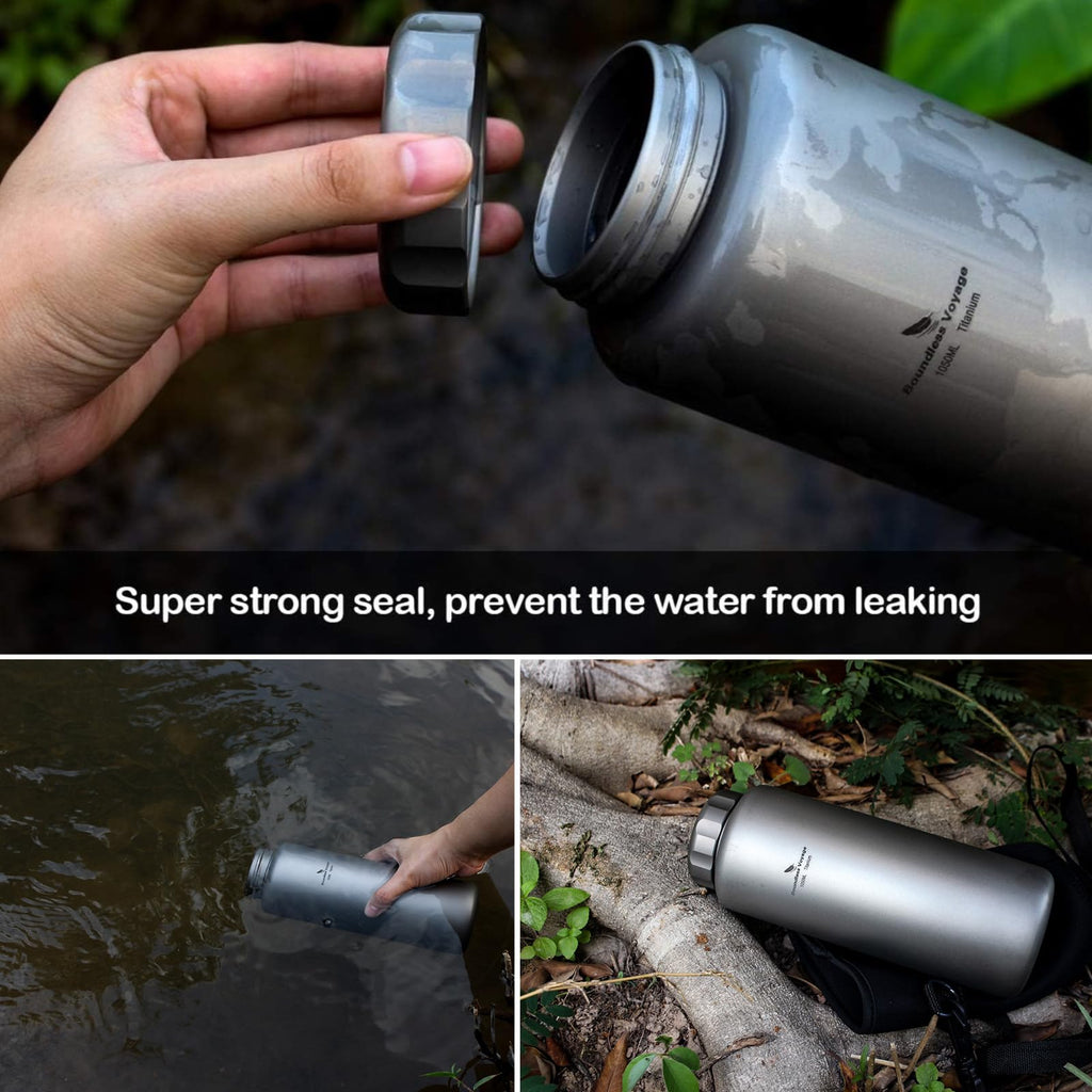 Boundless Voyage Titanium Water Bottle 1050ml Outdoor Sports Flask T-3005D