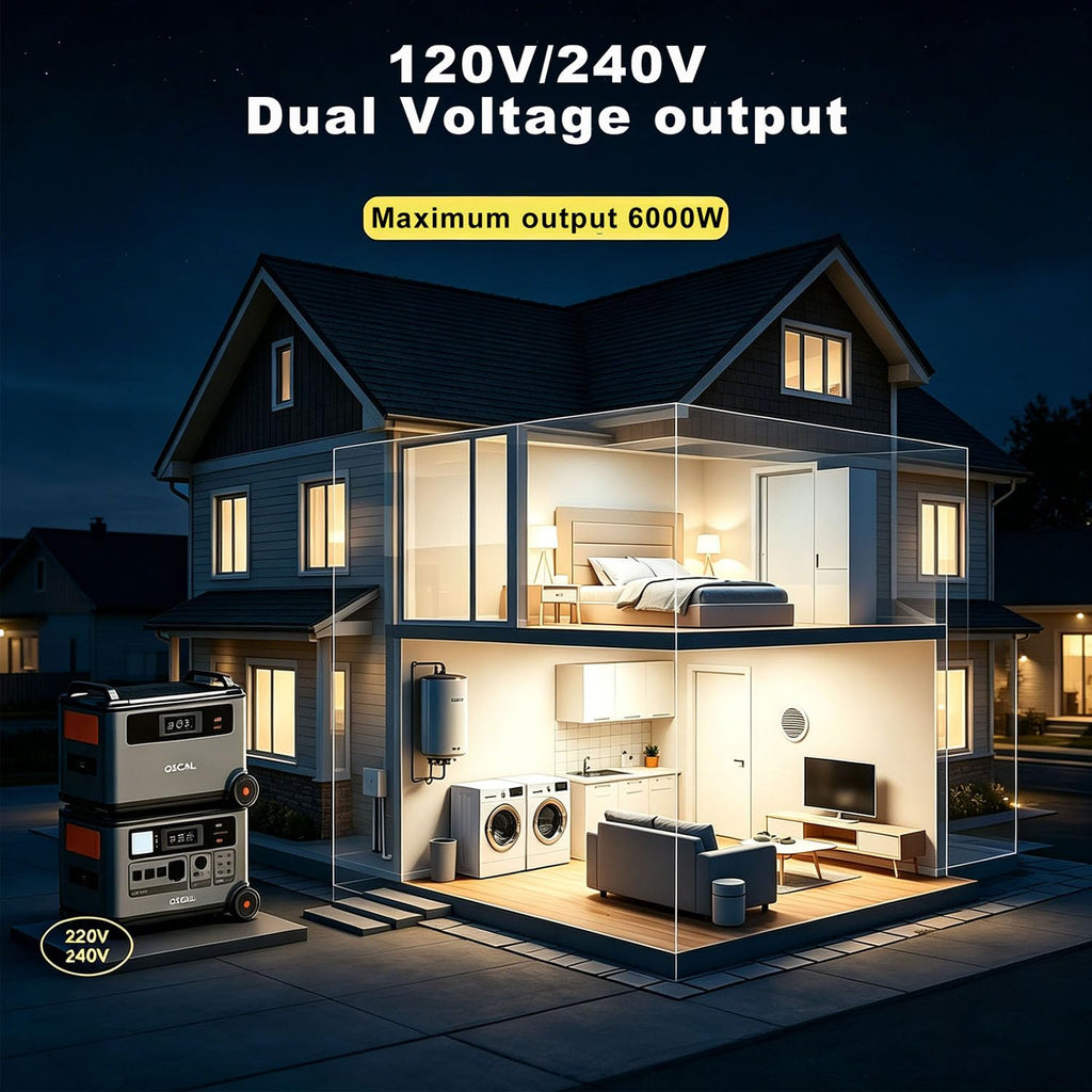 6000W Solar Generator with Expandable Portable Power Station