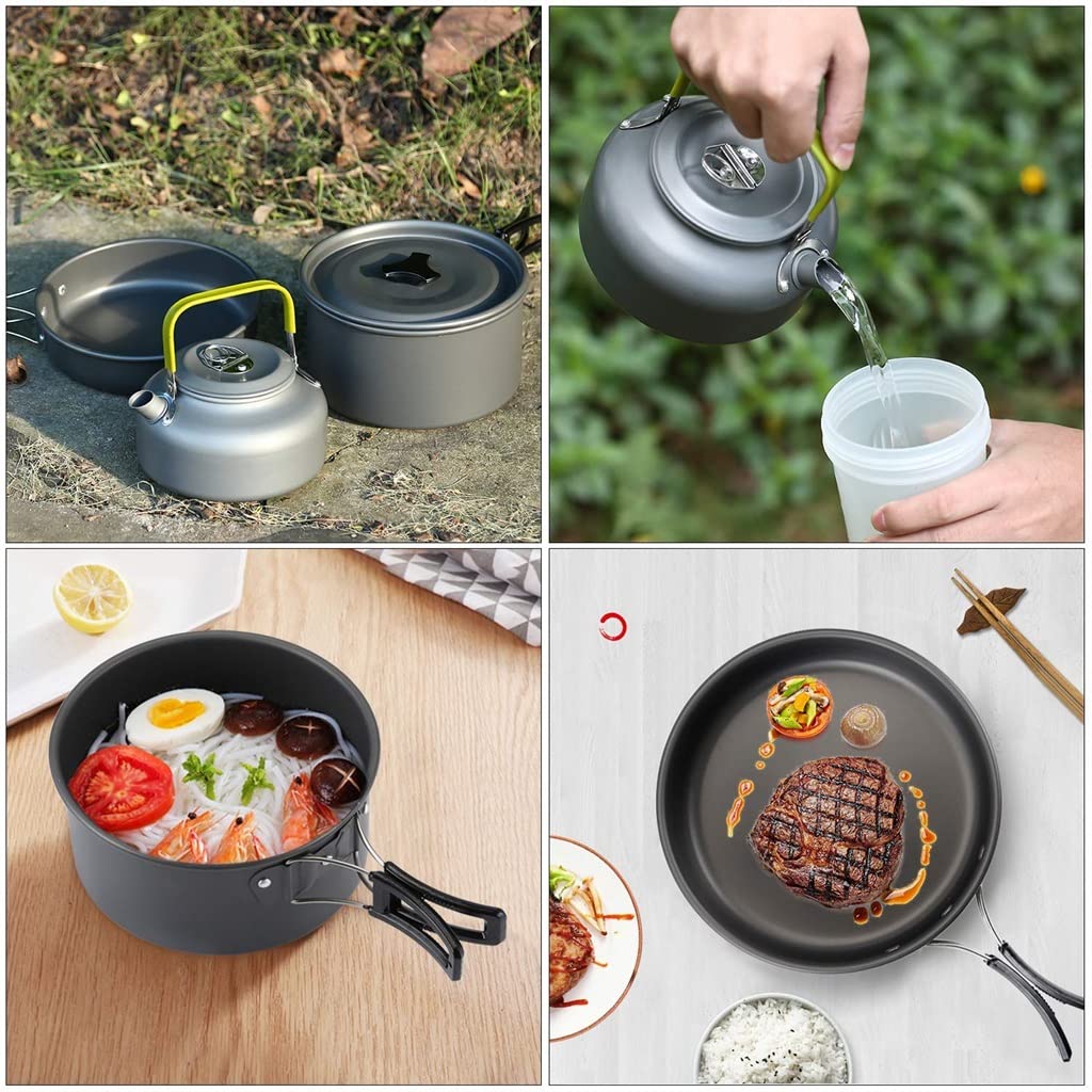 Foldable Camping Cookware Set with Utensils