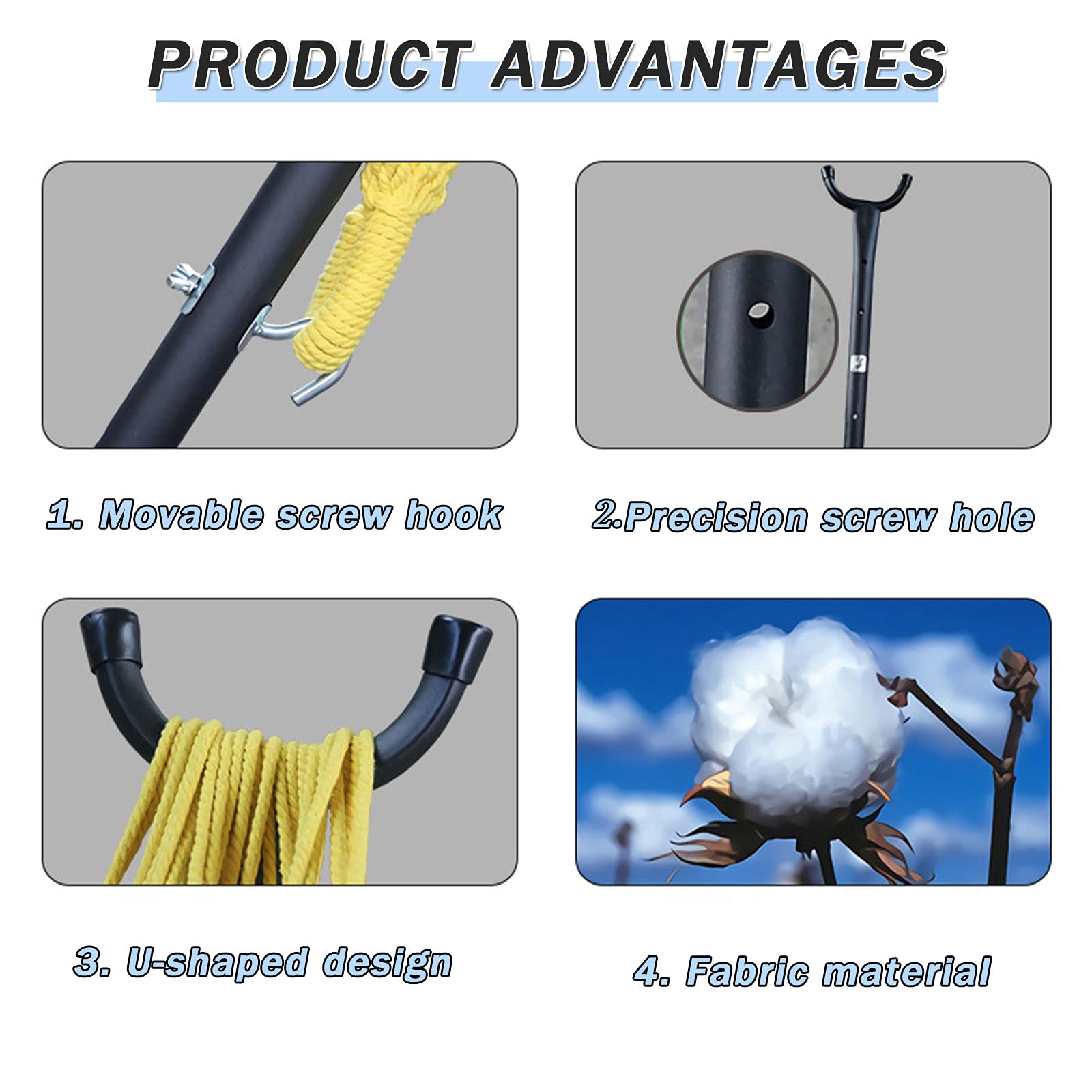 Portable Canvas Hammock with Stand for Outdoor Camping