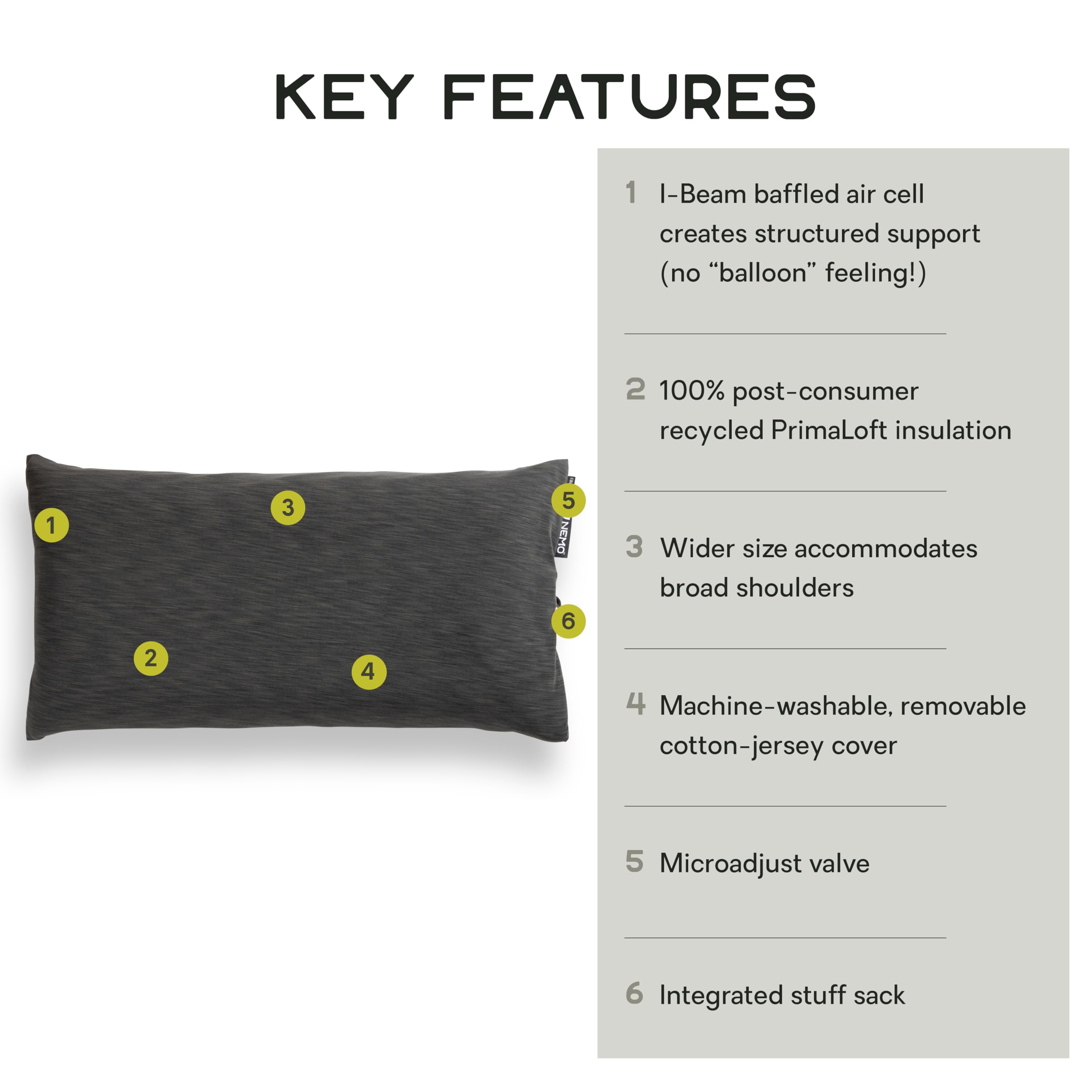 NEMO Equipment Fillo Elite Luxury Camping Pillow
