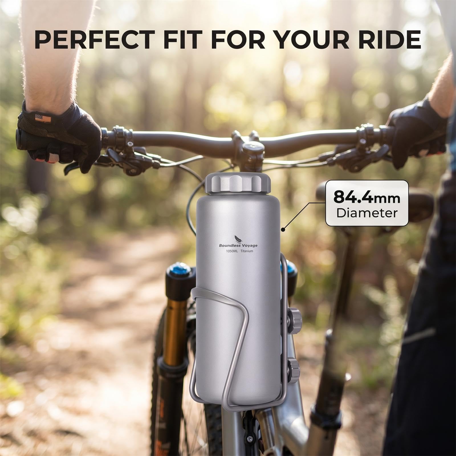 Boundless Voyage Titanium Water Bottle 1050ml Outdoor Sports Flask T-3005D