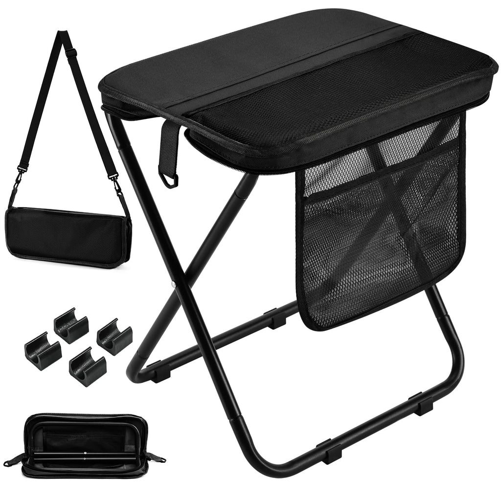 16-Inch Portable Folding Camping Stool with Pockets