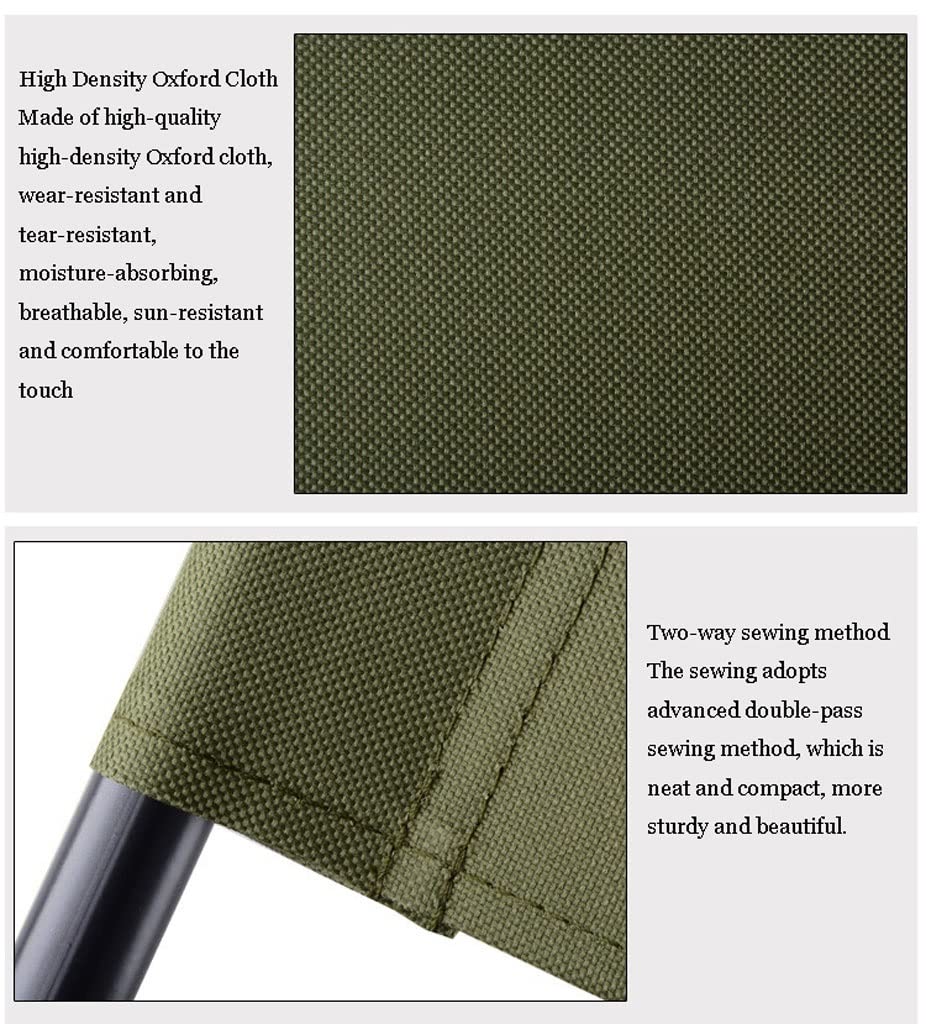 Portable Folding Camping Stool with Backrest & Pockets
