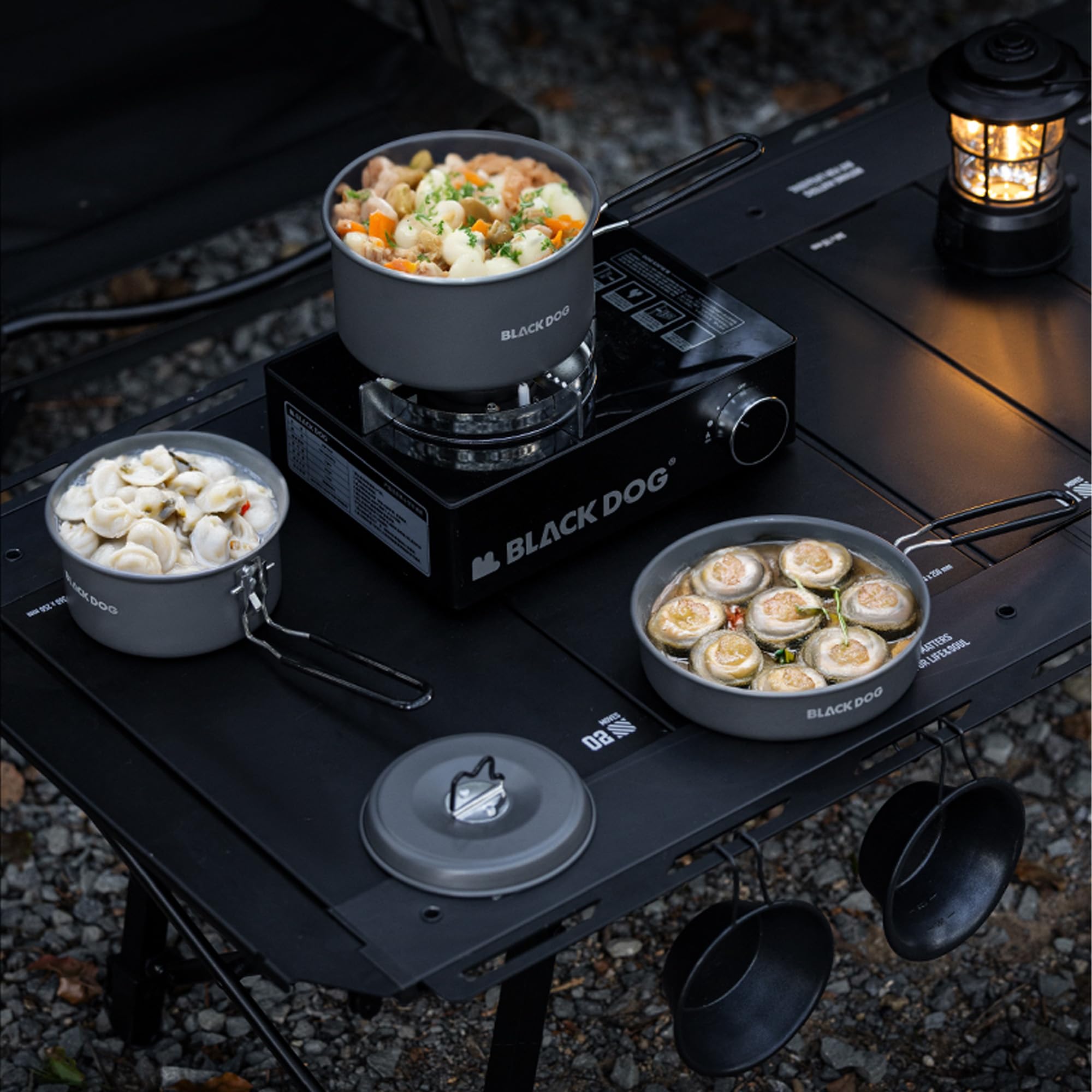Blackdog 3-Piece Ultralight Camping Cookware Set, Nesting Pot & Pan Set