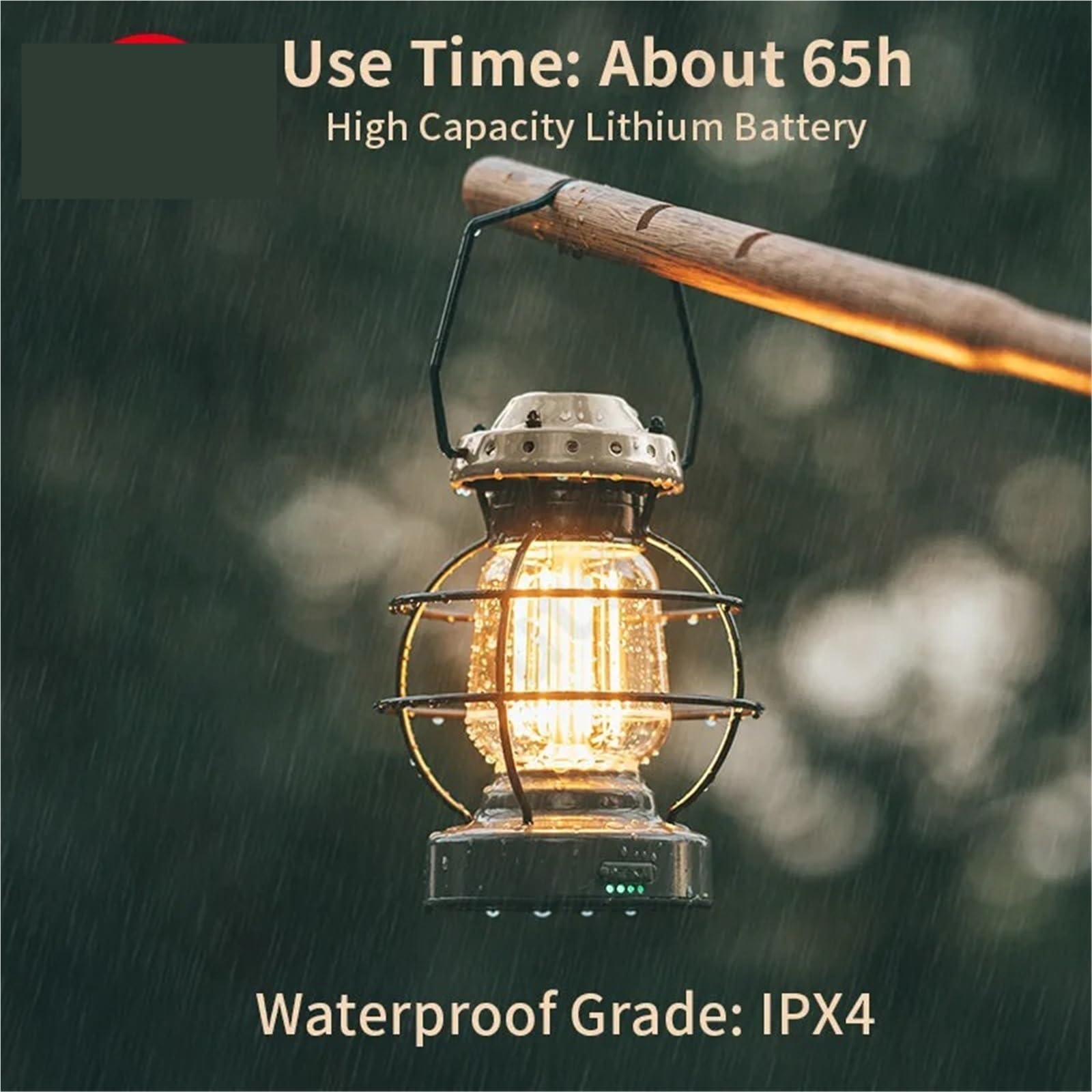 Retro Rechargeable LED Camping Lantern Waterproof Tent Light