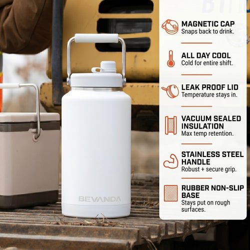 1 Gallon Stainless Steel Insulated Water Jug with Handle