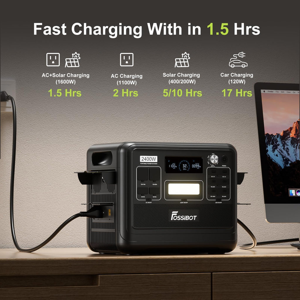 FOSSiBOT F2400 Portable Power Station GRREN BLACK