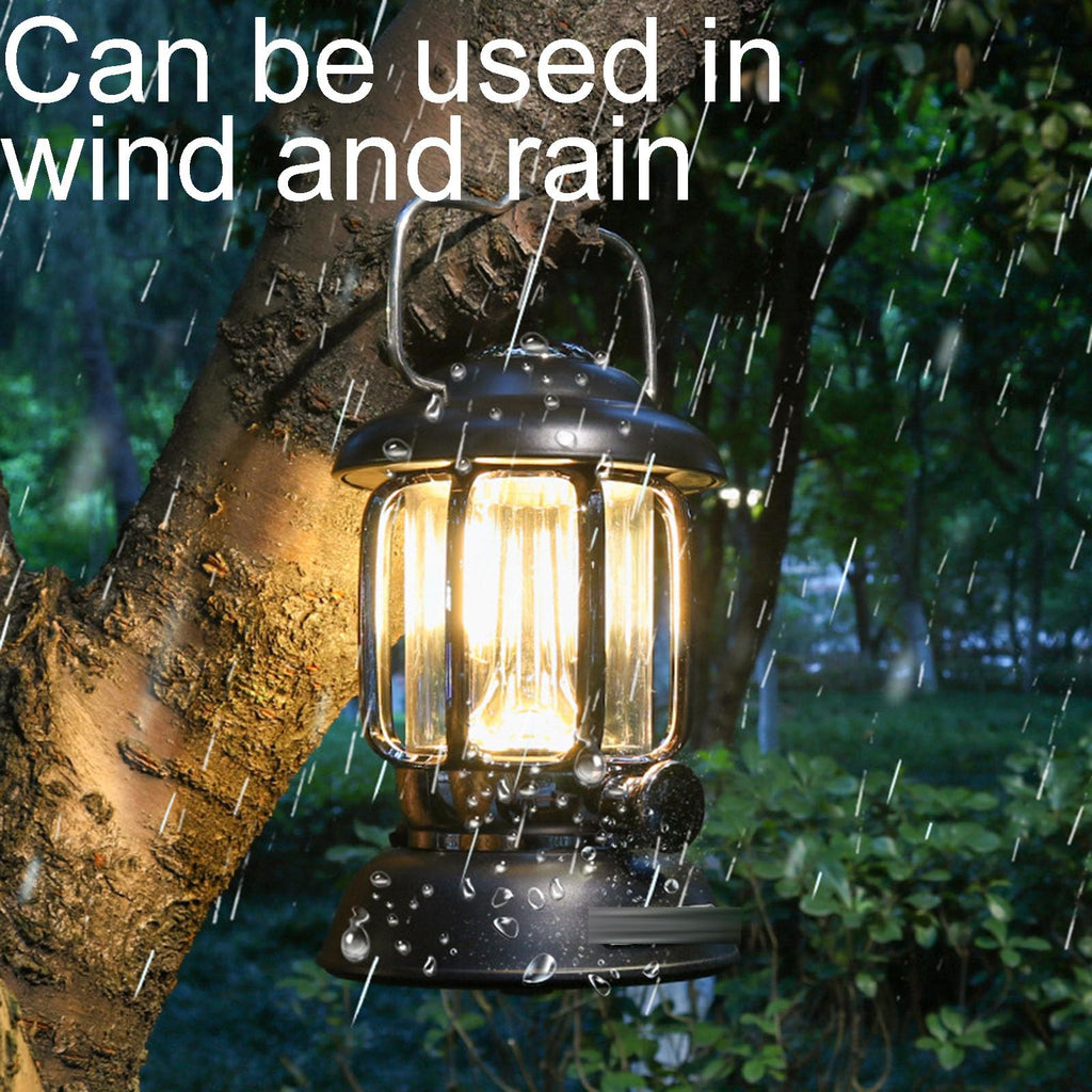 Vintage LED Camping Lantern with Adjustable Brightness